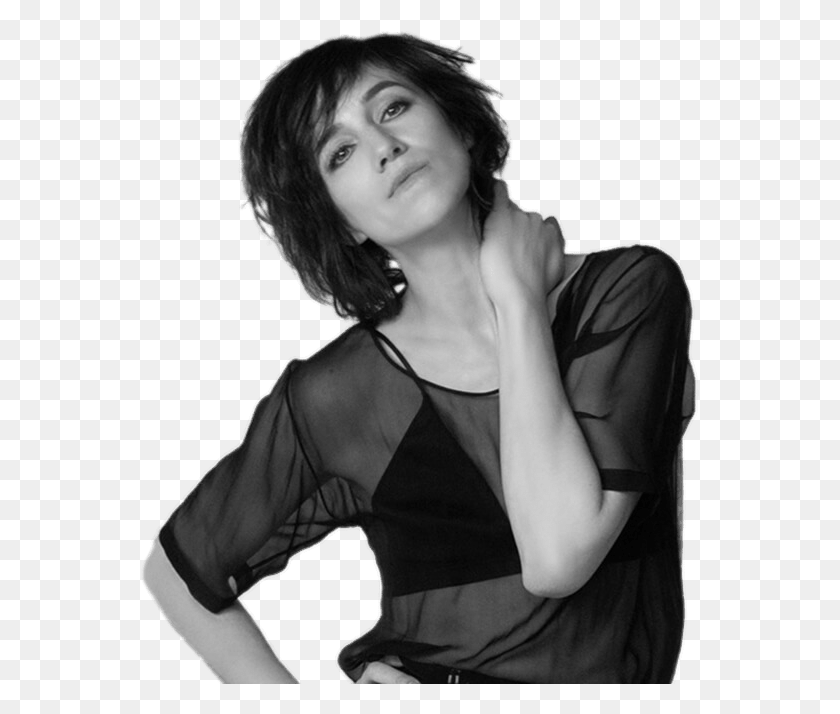 559x654 Charlotte Gainsbourg Black And White Charlotte Gainsbourg, Person, Human, Sleeve HD PNG Download