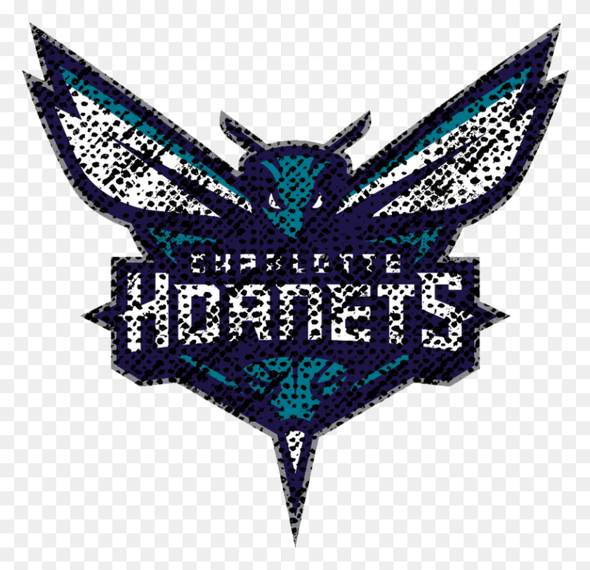 814x785 Charlotte Hornets 2015 Pres Primary Logo Distressed Charlotte Hornets New Logo, Symbol, Trademark, Emblem HD PNG Download