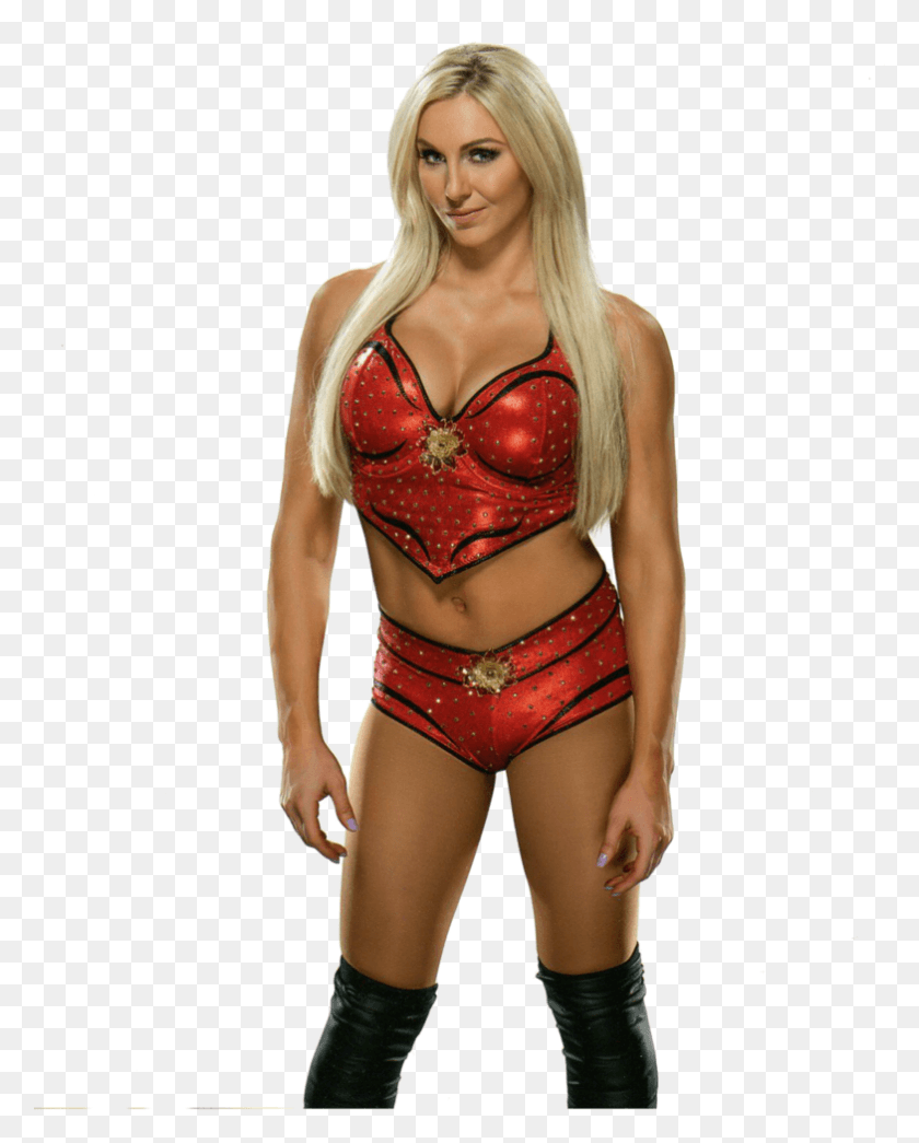 784x991 Charlotte Wwe Charlotte Flair Catfight Wrestling Charlotte Flair Red Attire, Clothing, Apparel, Lingerie HD PNG Download