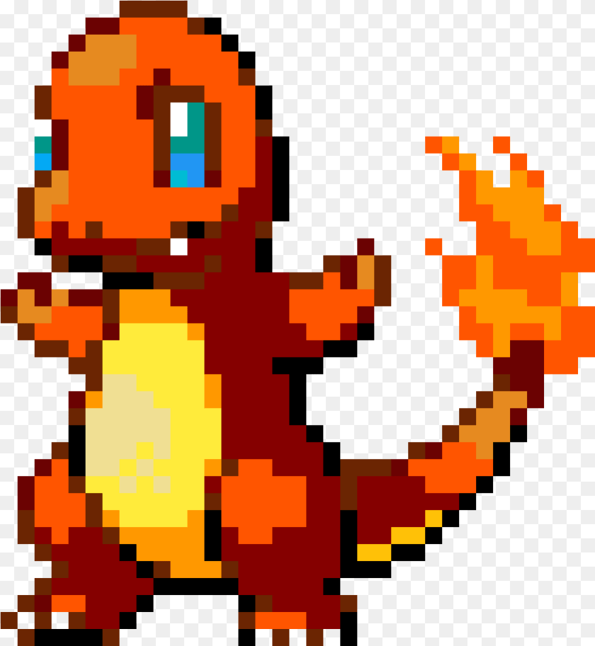 1051x1141 Charmander Pikachu Gif Pok Mon Pixel Art Pikachu Charmander Pixel Art, Dynamite, Weapon Sticker PNG