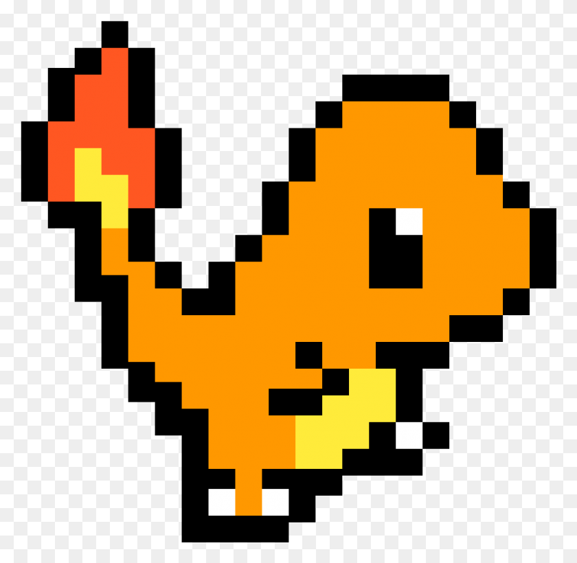 961x937 Чармандер Pixel Art Покемон Чармандер, Pac Man Hd Png Скачать