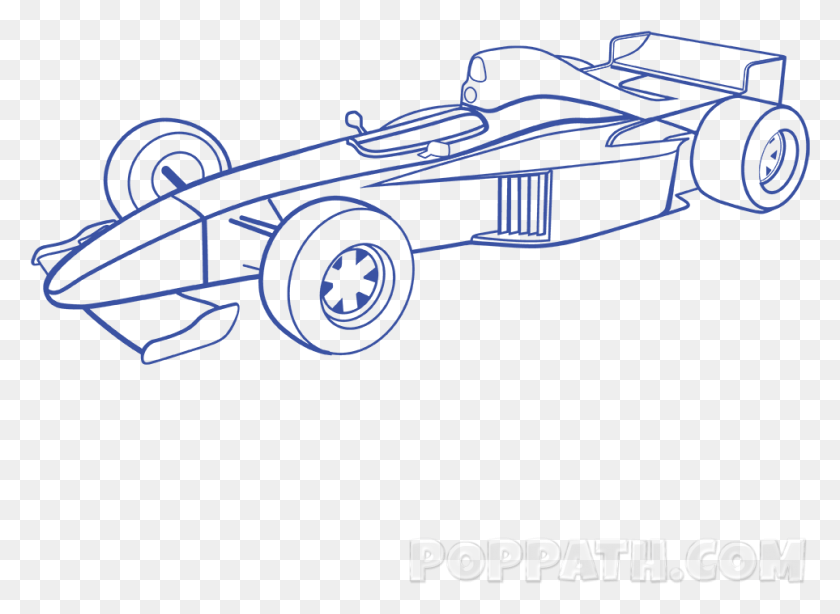 963x685 Charming Formula 1 Car Outline Race Cars Drawing At Draw Formula 1 Car, Vehicle, Transportation, Automobile HD PNG Download