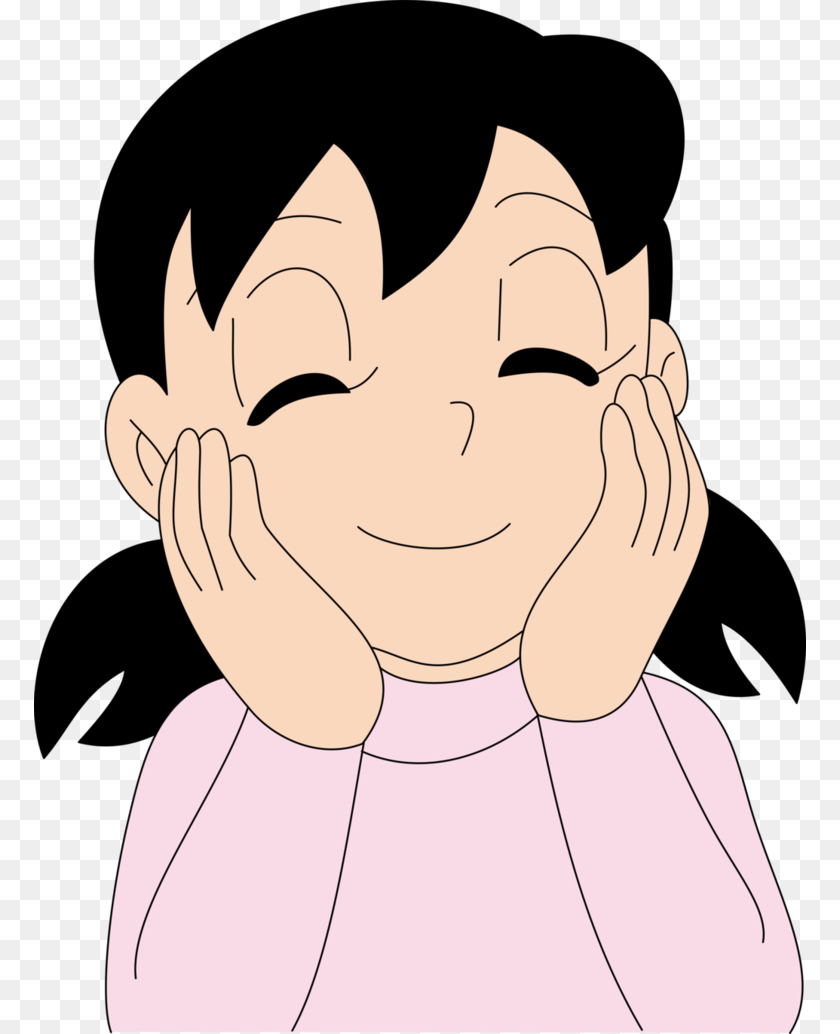 Charming Shizuka Shizuka Doraemon, Baby, Person, Cartoon, Face Sticker PNG