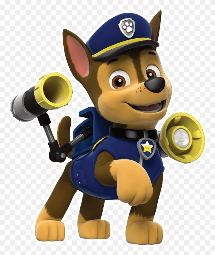 866x1041 Chase Paw Patrol Pups Paw Patrol Characters Paw Paw Patrol Chase Microphone, Toy, Super Mario, Mascot HD PNG Download