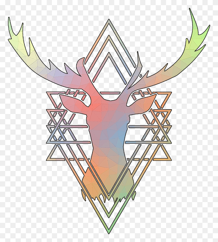 2536x2842 Chasing Deer Colour Clip Art, Emblem, Symbol, Poster HD PNG Download