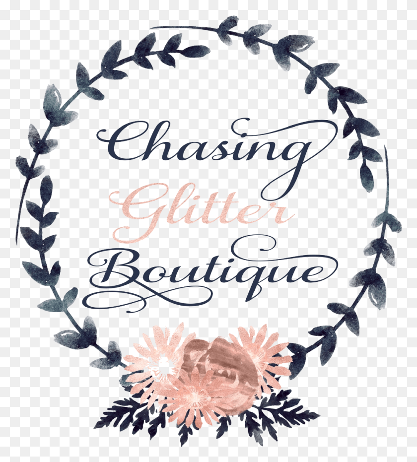 1011x1130 Chasing Glitter Offers Custom Items From Shirts To Rose Gold Flower Clip Art, Text, Handwriting, Calligraphy HD PNG Download