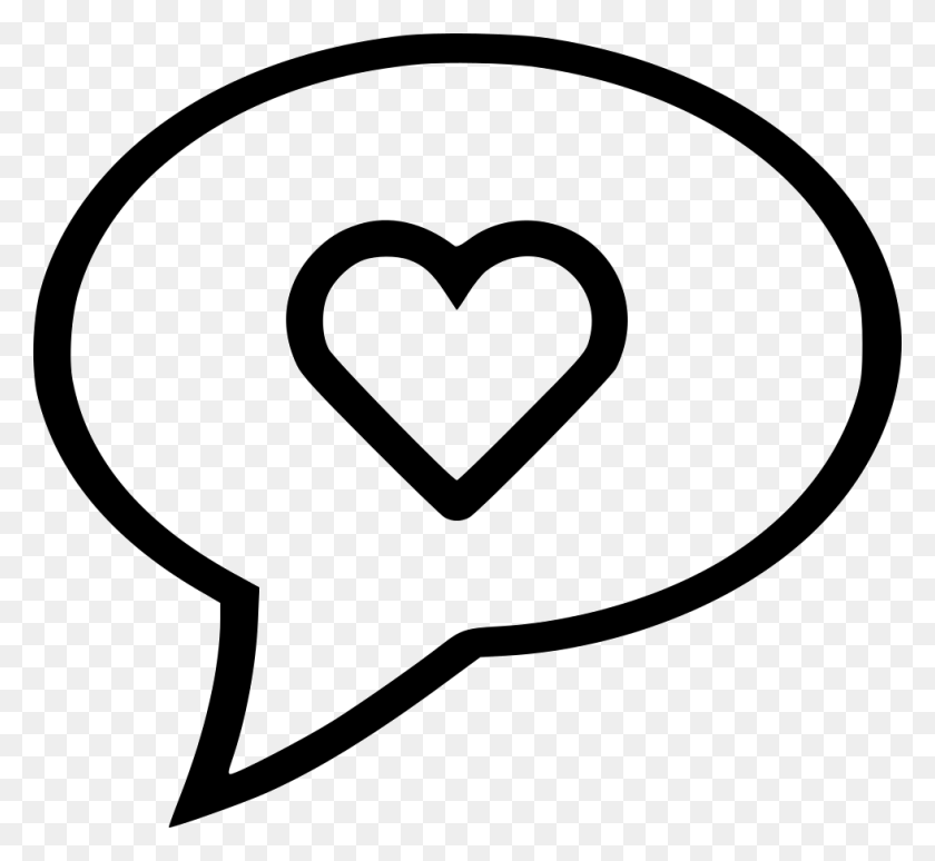 980x898 Chat Bubble Comments Heart, Stencil, Hand, White HD PNG Download