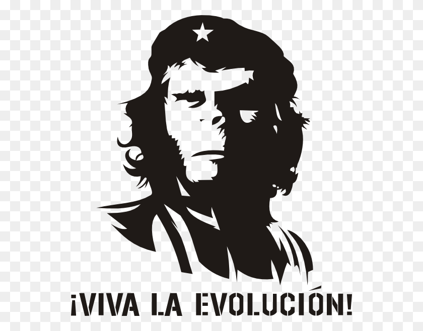 558x598 Che Evolucion Clip Art Viva La Evolucion, Stencil, Person, Human HD PNG Download