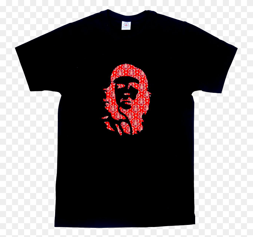 741x726 Che Guevara On Black T Shirt Active Shirt, Clothing, Apparel, T-shirt HD PNG Download