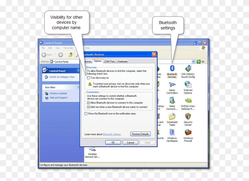 596x550 Check For Visibility For Other Equipment If Necessary Windows Xp Sp3 Bluetooth, Computer, Electronics, File HD PNG Download