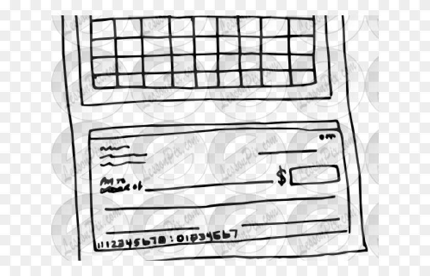 640x480 Checkbook Cliparts Line Art, Text, Architecture, Building HD PNG Download