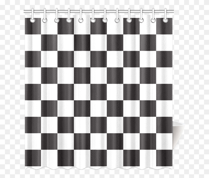 652x655 Checkerboard Black And White Squares Shower Curtain Checkered Pattern, Rug, Chess, Game HD PNG Download