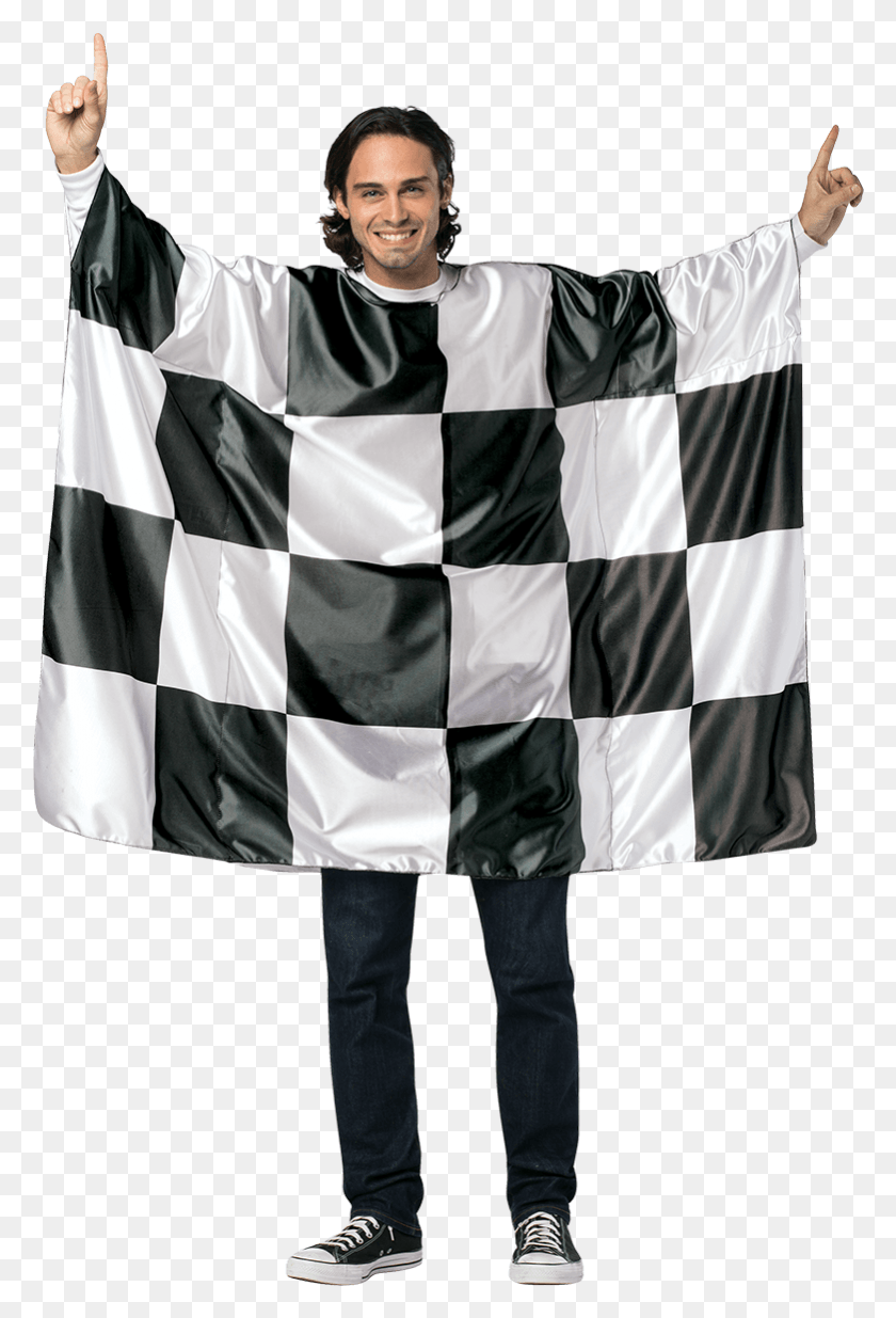 781x1177 Checkered Flag Tunic Costume Disfraz Meta, Clothing, Apparel, Person HD PNG Download