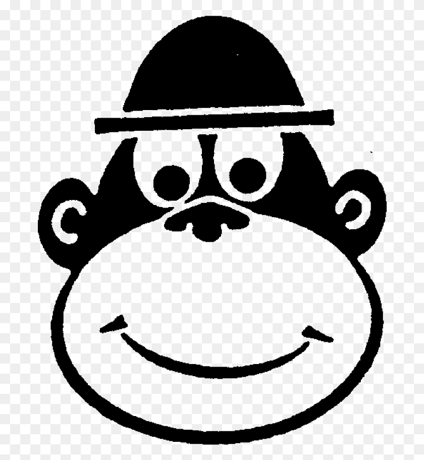 692x851 Cheeky Monkey Face Rubber Stamp Cartoon, Gray, World Of Warcraft HD PNG Download