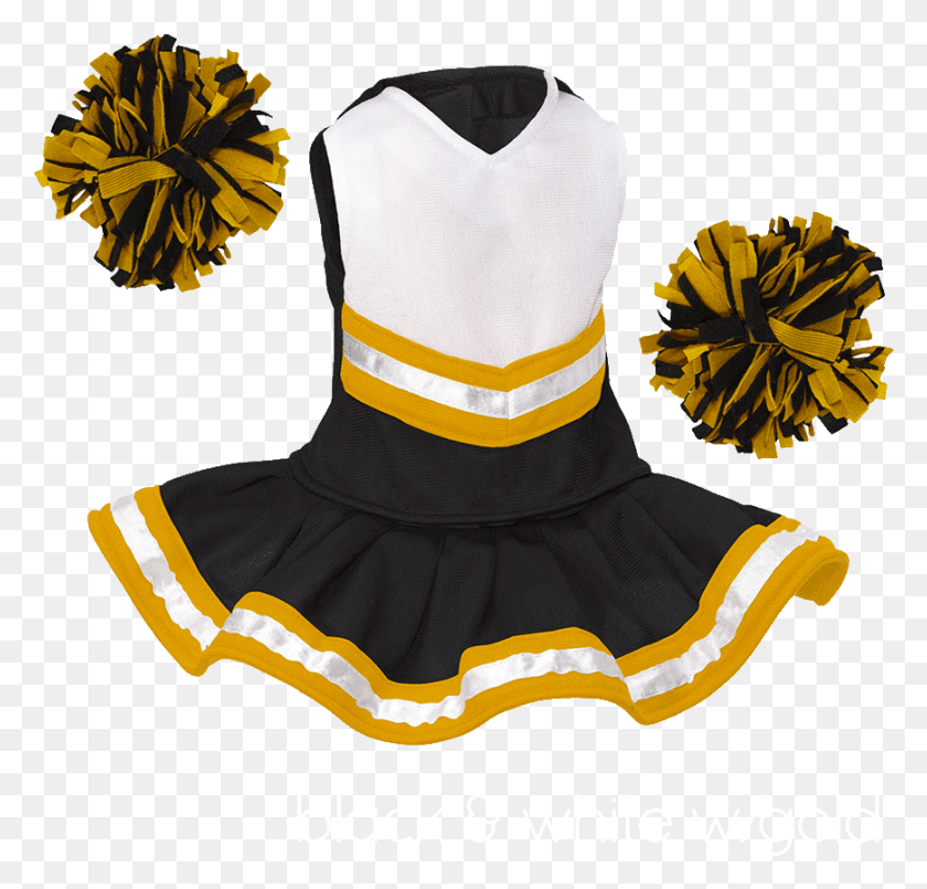 870x832 Cheerleader Cheerleading Uniforms Black And Gold, Clothing, Apparel, Hat HD PNG Download