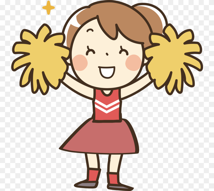 753x750 Cheerleading Pom Pom Cartoon Megaphone Illustrator Cheerleader Clipart, Baby, Person, Face, Head PNG