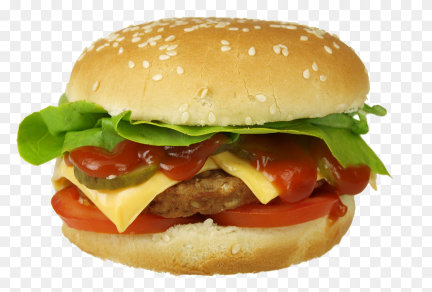 821x535 Cheese Burger Chicken Burger With Onion Rings, Food HD PNG Download
