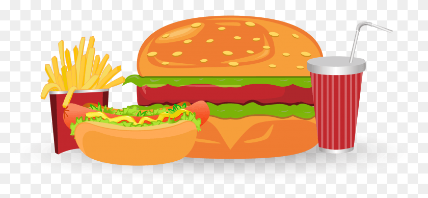 2504x1056 Cheeseburger Hamburger French Fries Fast Food Junk Fast Food Vector, Burger, Food, Birthday Cake HD PNG Download