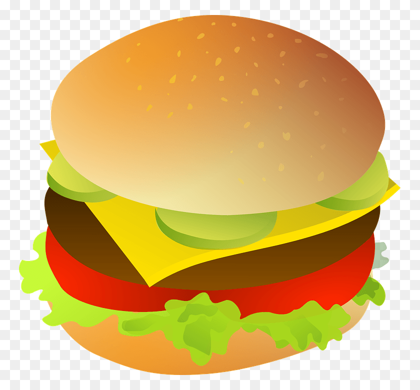 763x720 Cheeseburger Meat Bun Cheese Burger Food Meal Burger Clipart, Hardhat, Helmet, Clothing HD PNG Download