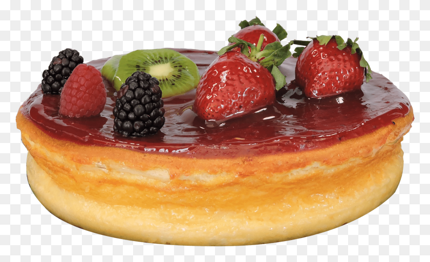 1729x1005 Cheesecake Con Fresa Natural Pastel De Queso Con Fresas Custard Tart, Strawberry, Fruit, Plant HD PNG Download