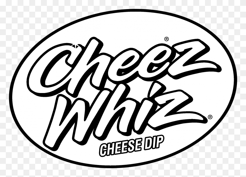 2191x1531 Cheez Whiz Logo Black And White Cheez Whiz Logo, Label, Text, Sticker HD PNG Download