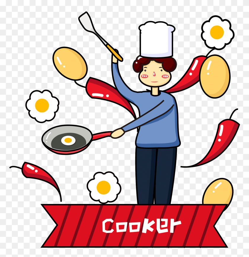 1678x1739 Chef Cooking Eggs Omelet And Vector Image Cooking, Juggling, Poster, Advertisement HD PNG Download