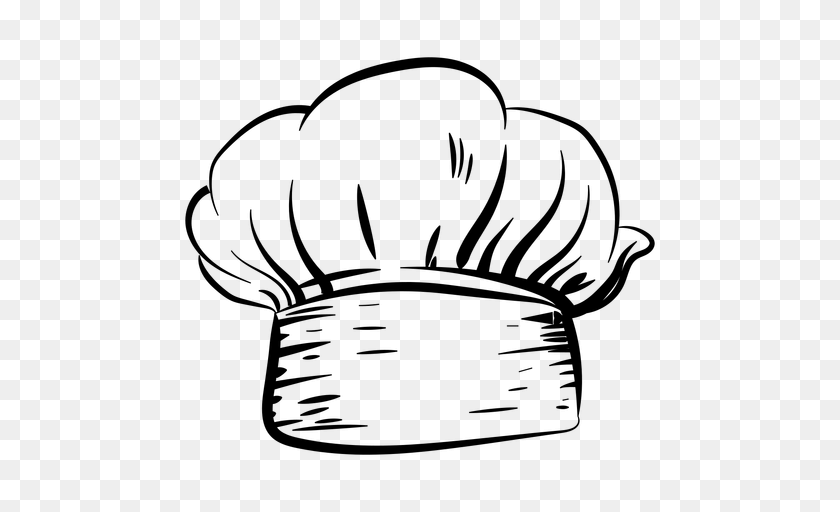 Chefs Toque Blanche Hand Drawn, Gray PNG
