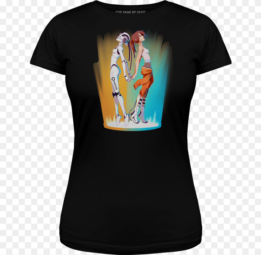 650x821 Chell And Glados Caligula39s Horse T Shirt, Clothing, T-shirt, Adult, Female Sticker PNG