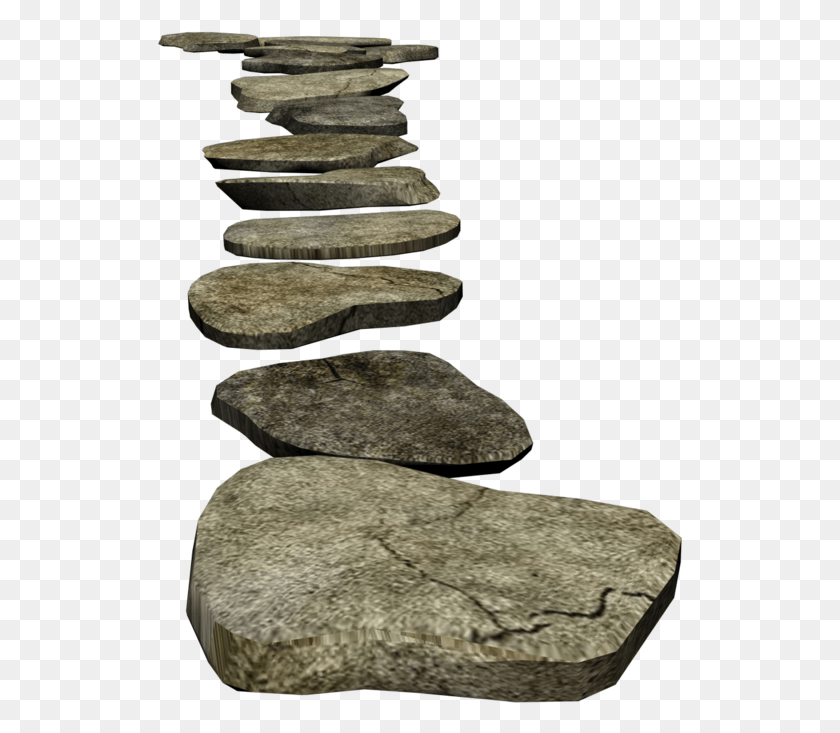 525x673 Chemin Stepping Stones 3D Model, Rock, Rug, Pebble Descargar Hd Png