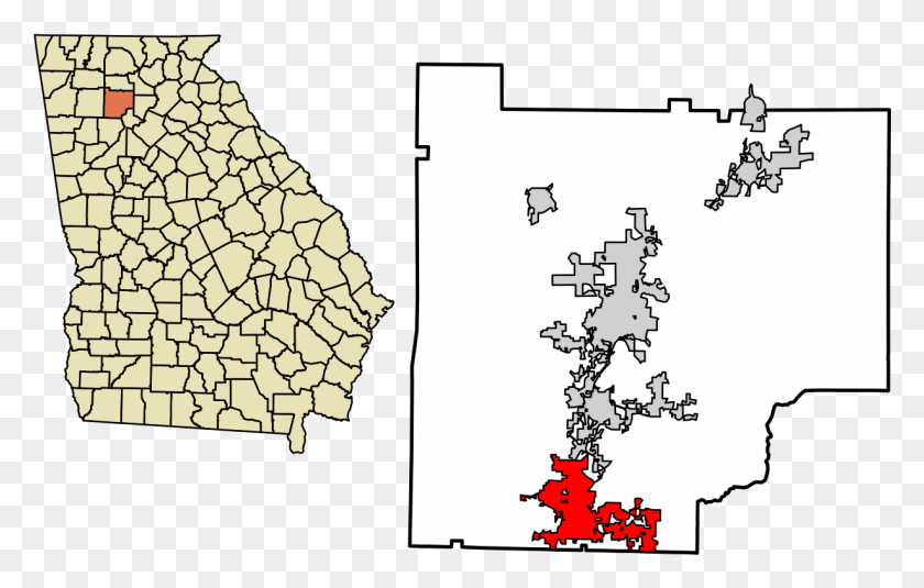1229x750 Cherokee County Georgia Incorporated And Unincorporated Elberton Ga, Map, Diagram, Plot HD PNG Download