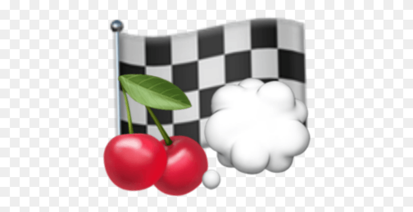 427x371 Cerezas Bandera Sueño Emoji Emojicombo Emojicombos Arándano Rojo, Planta, Fruta, Alimentos Hd Png