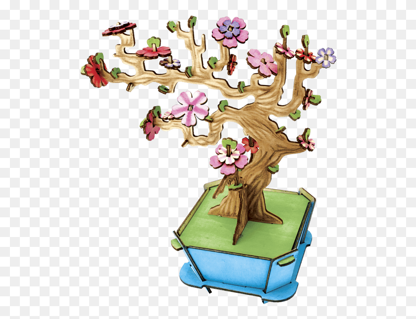 520x586 Вишневый Цвет Бонсай Дерево Мультфильм, Графика, Цветочный Дизайн Hd Png Скачать