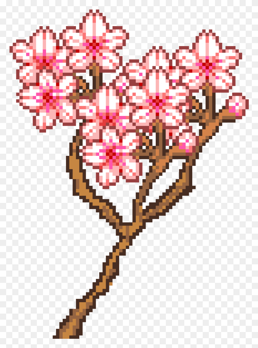 865x1189 Cherry Blossom Tree Cherry Blossom Perler Art, Pattern, Embroidery, Graphics HD PNG Download
