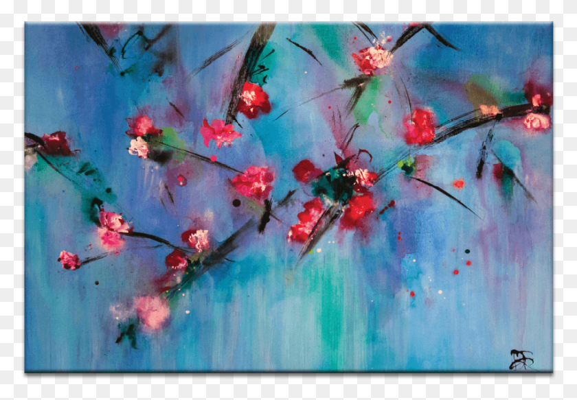 849x570 Cherry Blossoms Modern Art, Modern Art, Canvas HD PNG Download
