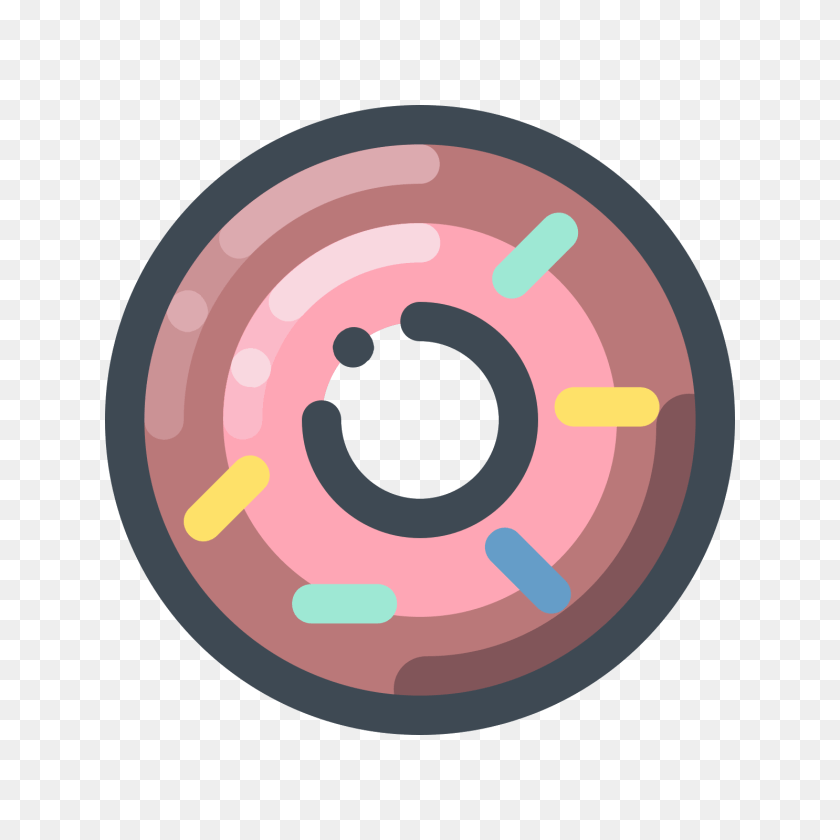 Cherry Donut Icon, Food, Sweets, Disk Sticker PNG