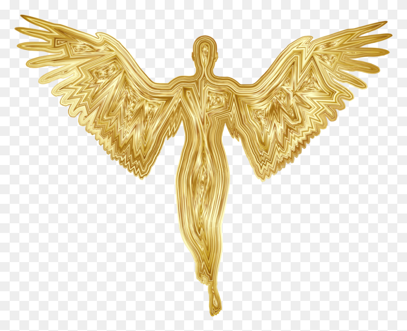 940x750 Cherub Angel Silhouette God Supernatural Gold Angel Silhouette, Animal, Insect, Invertebrate HD PNG Download