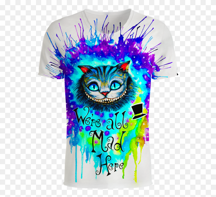 552x708 Cheshire Cat Alice In Wonderland 3d T Shirt Grinsekatze, Dye, Clothing, Apparel HD PNG Download