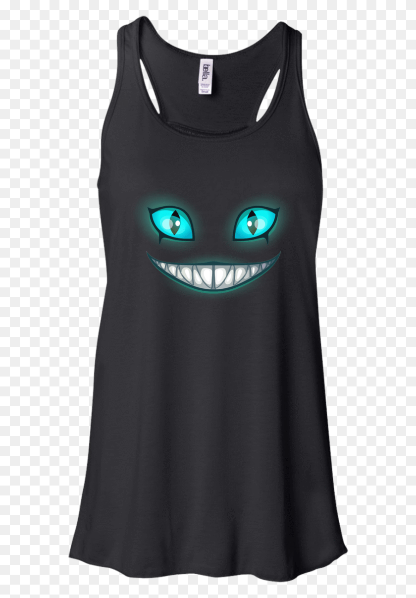568x1147 Cheshire Cat Bella Canvas Ladies39 Flowy Racerback Tank, Clothing, Apparel, Fashion HD PNG Download
