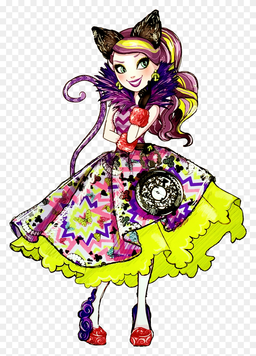 1196x1696 Cheshire Cat Ever After High Doll Drawing Alice39s Adventures Ever After High Way Too Wonderland Kitty Cheshire, Person, Graphics HD PNG Download