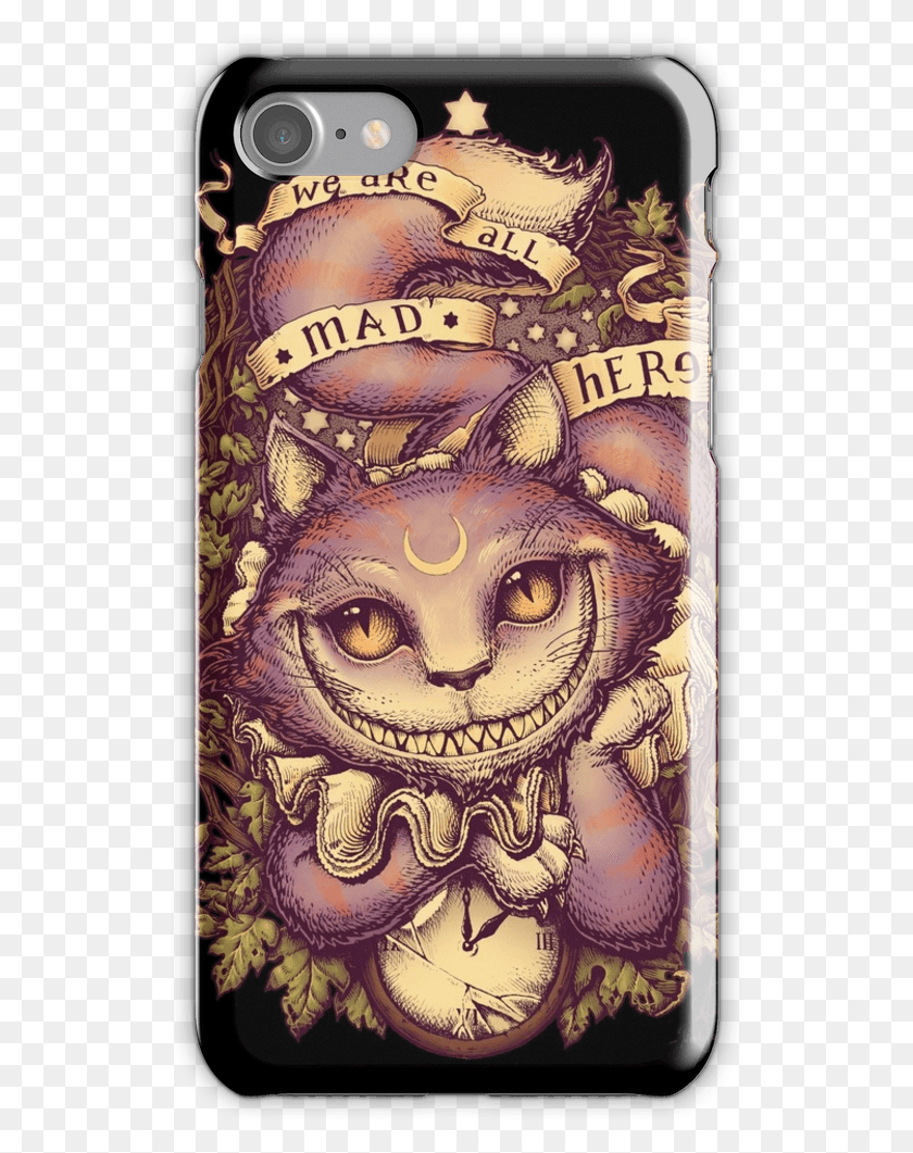 527x1001 Cheshire Cat Iphone 7 Snap Case, Tattoo, Skin, Animal HD PNG Download