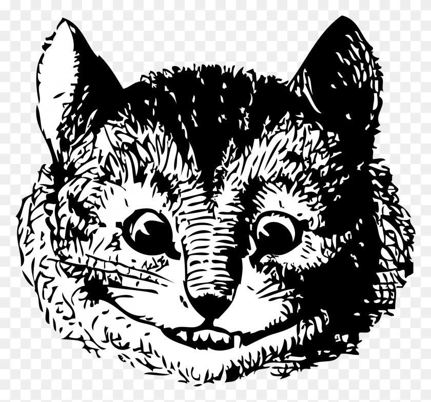 1673x1555 Cheshire Cat Vintage Drawing Original Alice In Wonderland Cheshire Cat, Mammal, Animal, Wildlife HD PNG Download