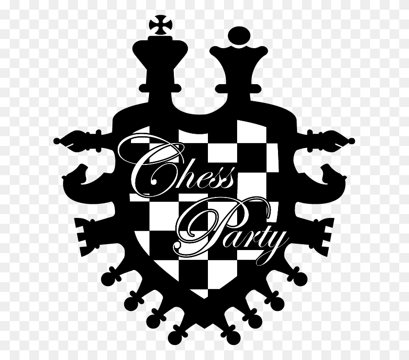 621x680 Chess Party Logo Graphic Design, Text, Alphabet, Stencil HD PNG Download