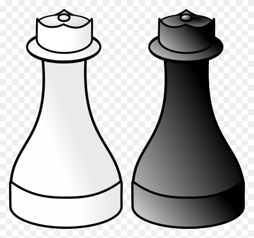 806x750 Шахматная Фигура Королева Король Белое И Черное В Шахматы Белая И Черная Королева Шахматы, Лампа, Игра, Бутылка Hd Png Скачать