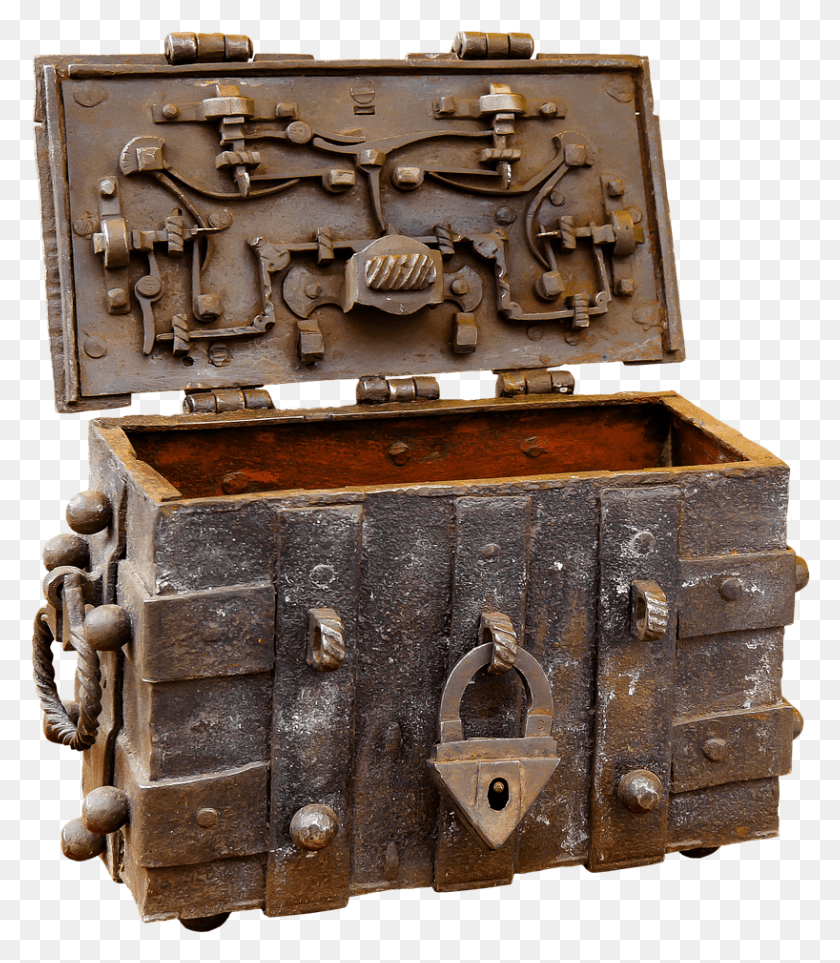 818x947 Chest Steampunk Chest, Treasure, Wood, Rust HD PNG Download