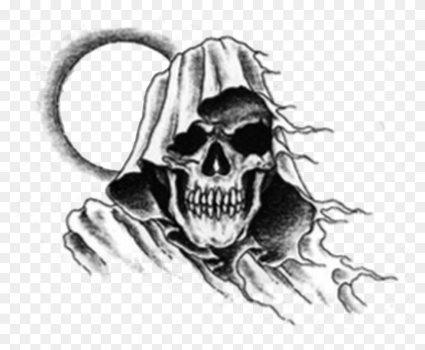 901x731 Chest Tattoo Transparent Grim Reaper Head Tattoo, Person, Human, Pirate HD PNG Download