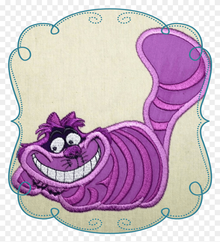 879x972 Chestire Cat Cartoon, Embroidery, Pattern, Purse HD PNG Download