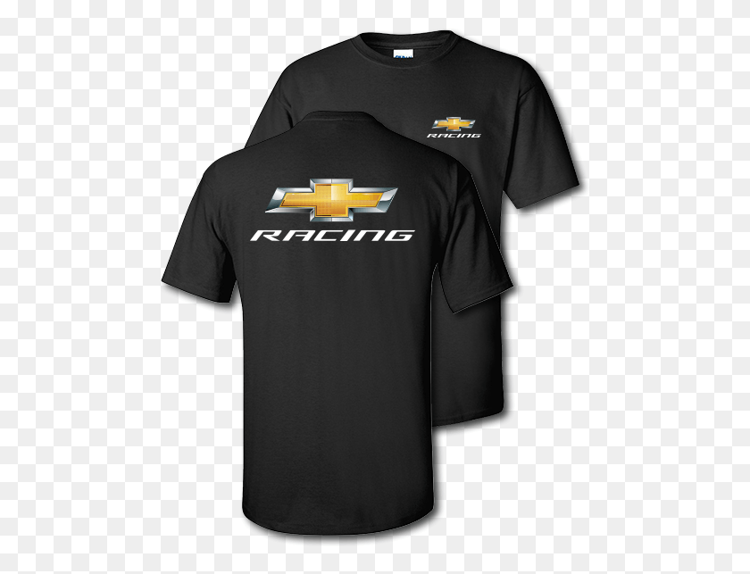 485x583 Chevy Racing Gold Bowtie Black T Shirt Chevrolet Shirts, Clothing, Apparel, Sleeve HD PNG Download