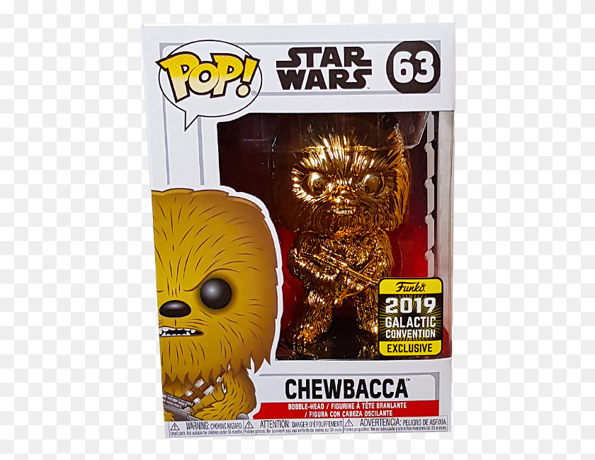 446x589 Chewbacca Gold Chrome Swc 2019 Exclusive Pop Vinyl Pop Funko Maxi Star Wars, Poster, Advertisement, Flyer HD PNG Download