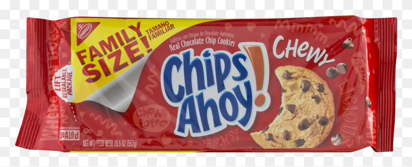 1801x651 Chewy Cookies Family Size Chips Ahoy Chewy Family Size, Еда, Сладости, Кондитерские Изделия Png Скачать