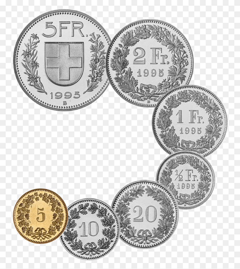 754x881 Chf Coins Монеты Швейцарских Франков, Монета, Деньги, Никель Png Скачать